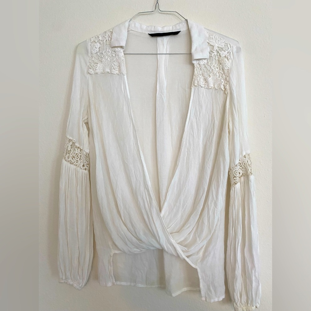White Flowing Over Blouse